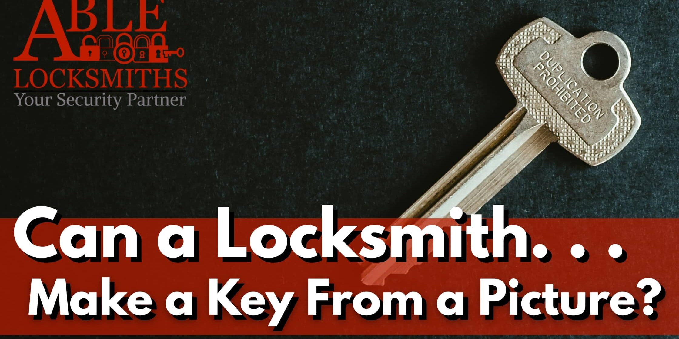 can-a-locksmith-make-a-key-from-a-picture A key labelled, "Duplication Prohibited," lies flat on a dark surface. This image would be perfect for cutting a key from an image; however, most locksmiths won't do this. Read the blog post to find out why.