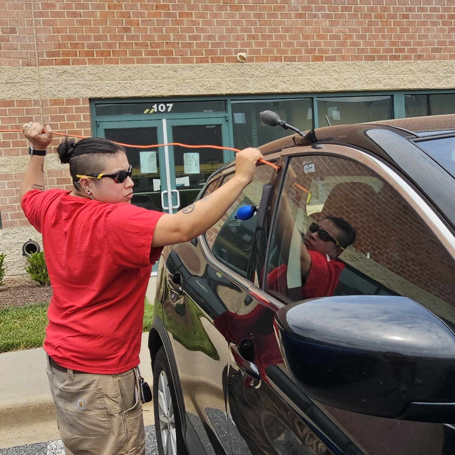 An Able Locksmiths Security Professional regains access to a car for a customer who locked themselves out.